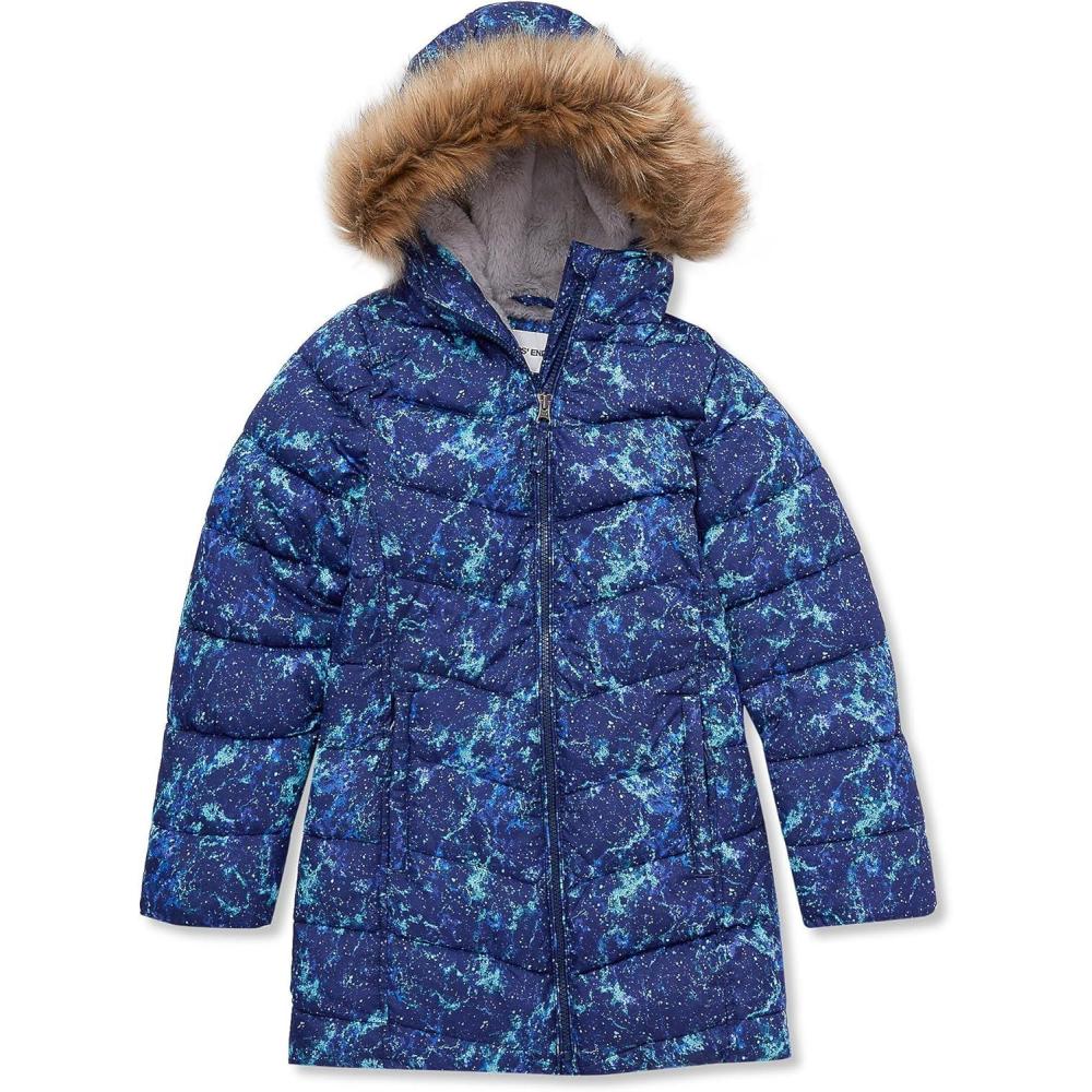 imageLands End Girls Fleece Lined CoatBlue Night Space