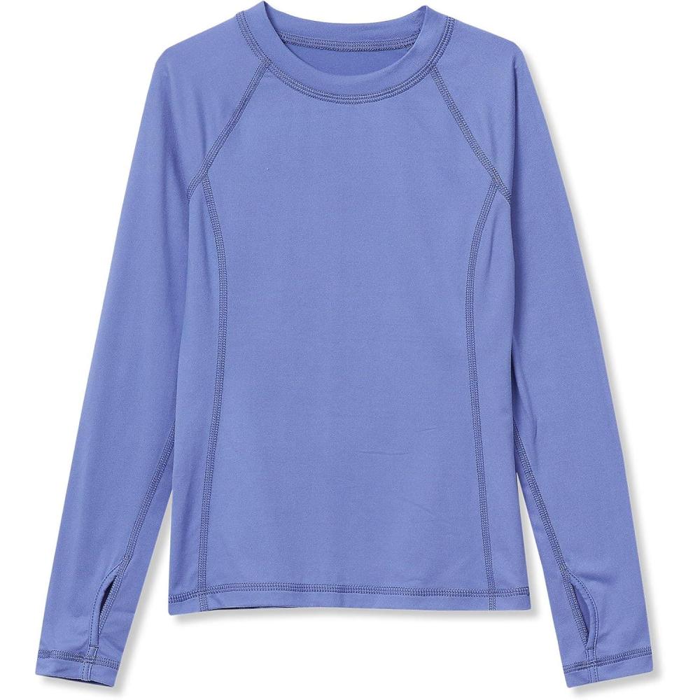 imageLands End Girls Thermal Base Layer Long Underwear Thermaskin Crew Neck ShirtBruiser Purple