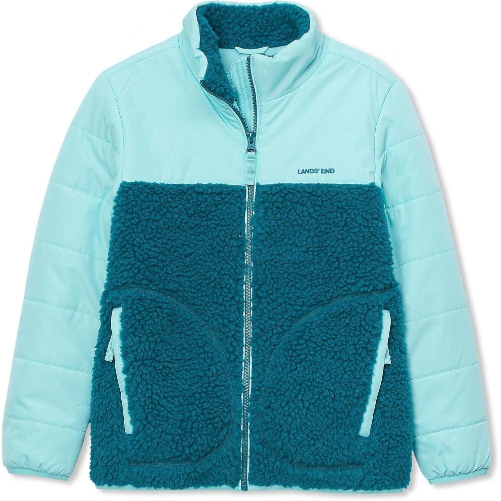 imageLands End Kids Water Resistant Mixed Media Insulated JacketBlue Aqua Splash
