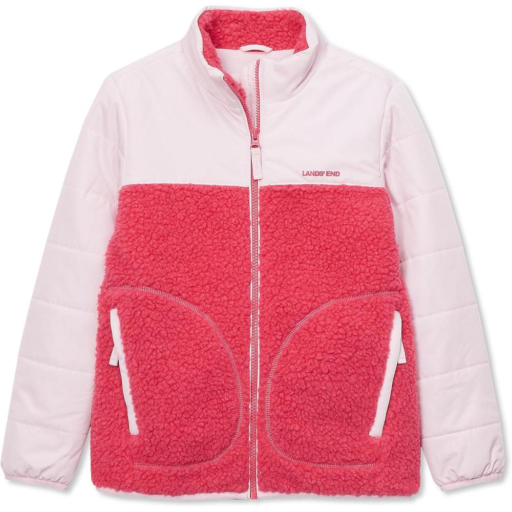 imageLands End Kids Water Resistant Mixed Media Insulated JacketRaspberry SorbetBaby Pink
