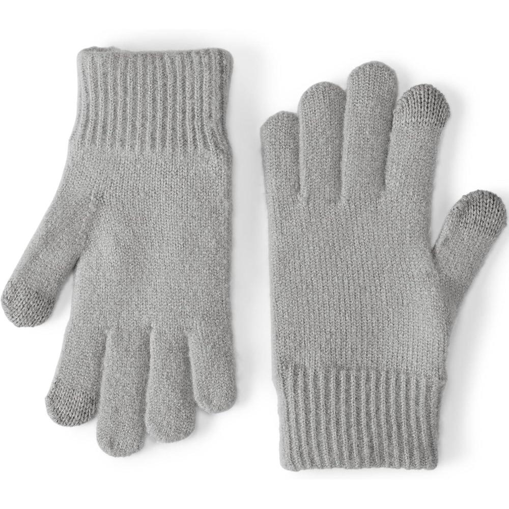 imageLands End Mens CashTouch Knit GlovesUltimate Gray