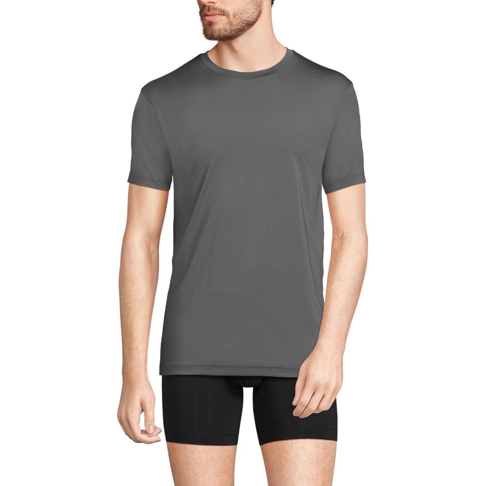 imageLands End Mens Flex Performance Crewneck UndershirtWarm Graphite