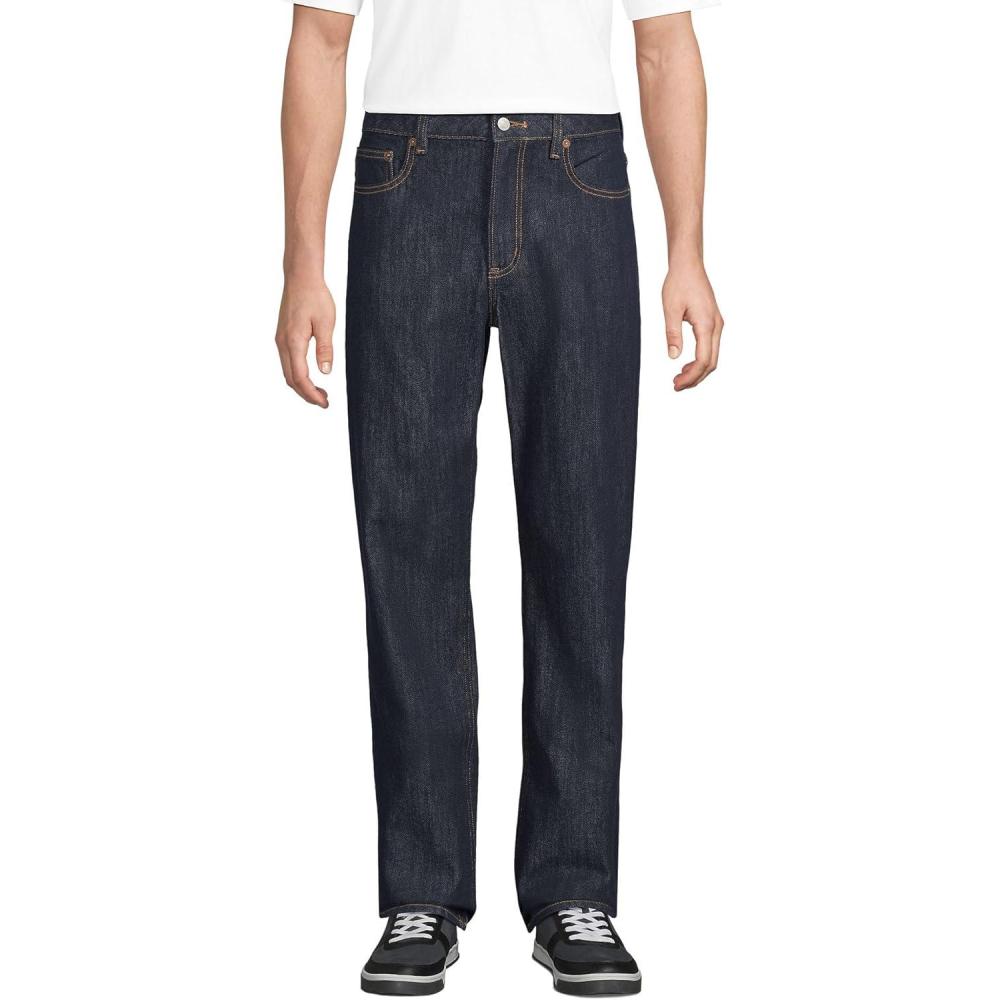 imageLands End Mens Rigid Comfort Waist Classic Fit JeanForever Indigo