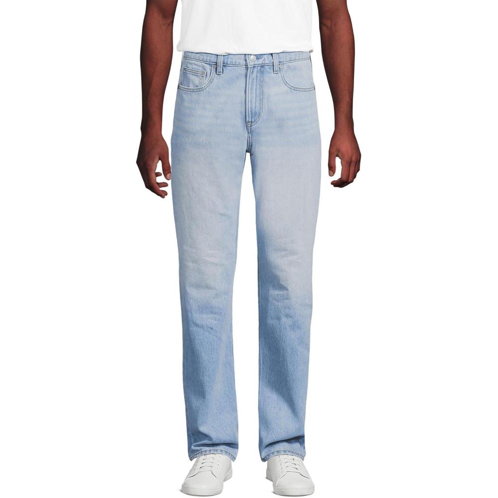 imageLands End Mens Rigid Comfort Waist Classic Fit JeanLight Northshore Wash