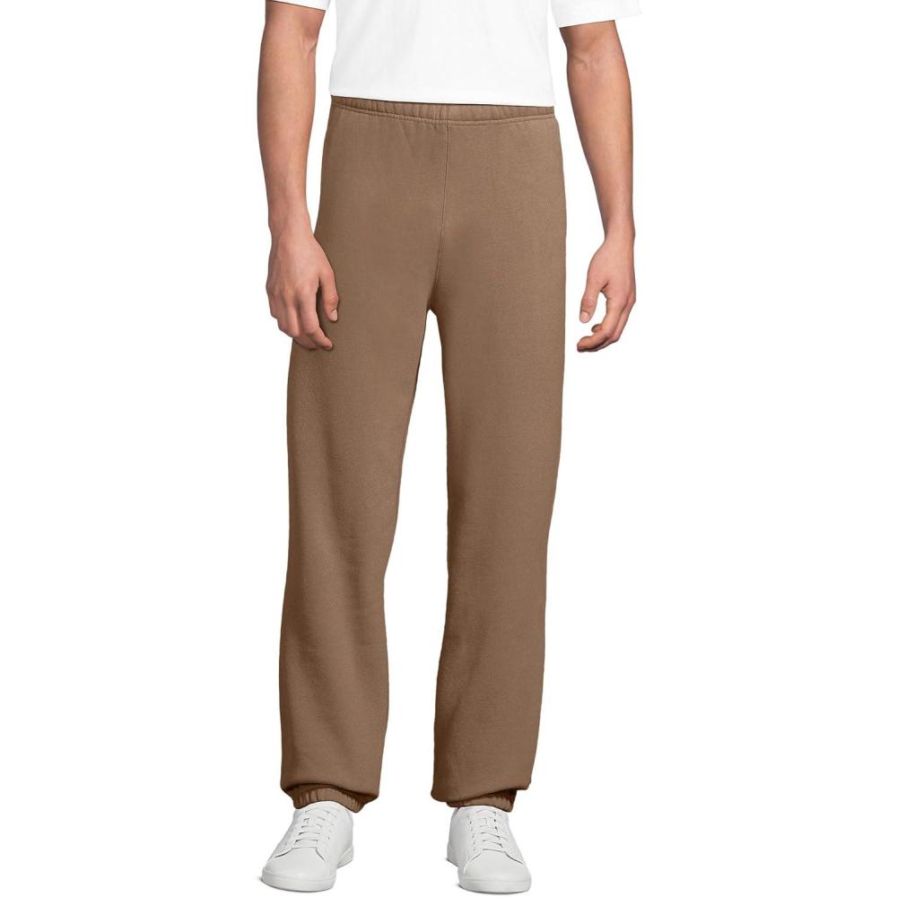 imageLands End Mens Serious Sweats Drawstring SweatpantsDark Jute Brown