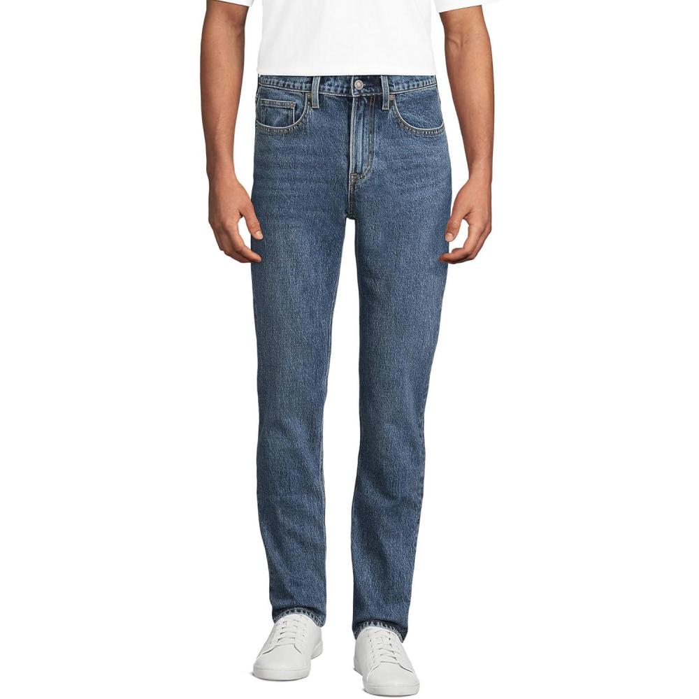 imageLands End Mens Slim Fit Stretch Jeans Washed BlackMedium Glacier Wash