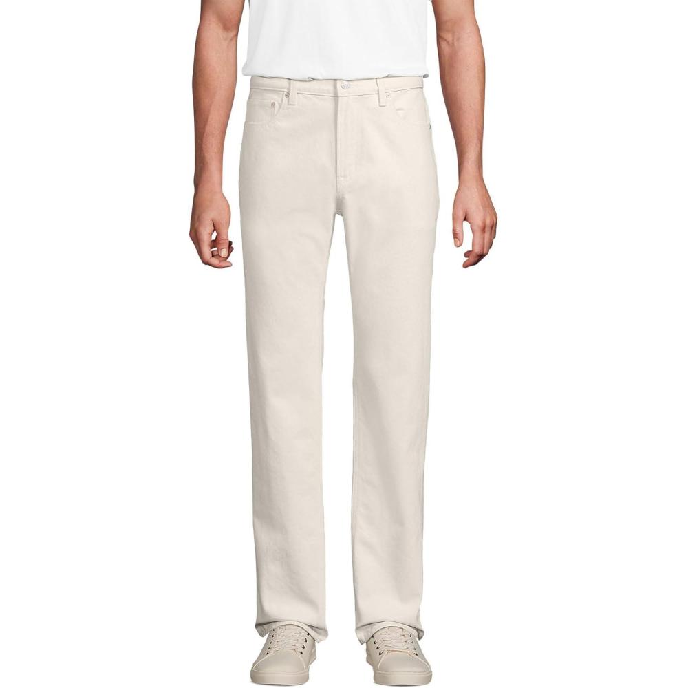 imageLands End Mens Stretch Comfort Waist Classic Fit JeanUndyed Natural