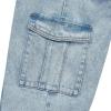 Lands’ End Girls Denim Cargo Wide Leg Jeans(Light Blue Sky)