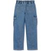 Lands’ End Girls Denim Cargo Wide Leg Jeans(Metro Blue)