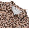 Lands’ End Girls Denim Jacket(Tan Cheetah Hearts)