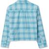 Lands’ End Girls Flannel Shirt(Jade Plaid)