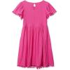 Lands’ End Girls Lace Short Sleeve Dress(Rose Violet)