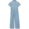 Lands’ End Girls Lightweight Denim Jumpsuit(Indigo Chambray)