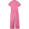 Lands’ End Girls Lightweight Denim Jumpsuit(Neon Fuchsia)