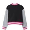 Lands’ End Girls Varsity Bomber Jacket(Bow/Black/Gray Heather)
