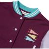 Lands’ End Girls Varsity Bomber Jacket(Pennant/Plum/Purple)