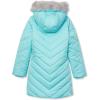 Lands’ End Girls Water Resistant Velour Parka(Aqua Splash)