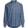 Lands’ End Men’s Long Sleeve Chambray Shirt(Dark Wash)