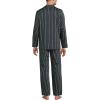 Lands’ End Men’s Long Sleeve Temperature Regulating Woven Sleep Set(Black/Steel Gray Stripe)