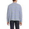 Lands’ End Men’s Long Sleeve Textured Cotton Crewneck Sweater(Ivory Latte/Lapis Stripe)
