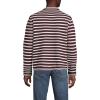 Lands’ End Men’s Long Sleeve Textured Cotton Crewneck Sweater(Lush Burgundy Stripe)