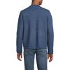 Lands’ End Men’s Long Sleeve Textured Cotton Crewneck Sweater(Radiant Navy Micro Stripe)
