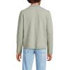Lands’ End Men’s Long Sleeve Textured Cotton Crewneck Sweater(River Stone Green Micro Stripe)