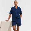 Lands’ End Men’s Short Sleeve Essential Short Sleep Set(Deep Sea Navy)