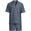 Lands’ End Men’s Short Sleeve Essential Short Sleep Set(Medium Indigo Chambray)