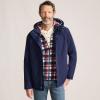 Lands’ End Men’s Squall 3 in 1 Sherpa Lined Jacket(Navy/Navy/Bourbon Plaid)