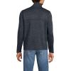 Lands’ End Men’s Sweater Fleece Snap Neck Pullover Jacket(Black Heather)
