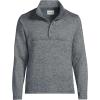 Lands’ End Men’s Sweater Fleece Snap Neck Pullover Jacket(Charcoal Heather)