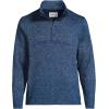 Lands’ End Men’s Sweater Fleece Snap Neck Pullover Jacket(Classic Navy Muted Heather)