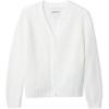 Lands’ End Girls Button Front Knit Cardigan(Ivory)