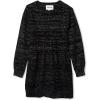 Lands’ End Girls Chenille Cinched Waist Sweater Dress(Mod Black Glitter)