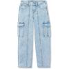 Lands’ End Girls Denim Cargo Wide Leg Jeans(Light Blue Sky)