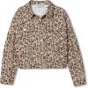 Lands’ End Girls Denim Jacket(Tan Cheetah Hearts)