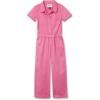 Lands’ End Girls Lightweight Denim Jumpsuit(Neon Fuchsia)