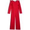 Lands’ End Girls Long Sleeve Cozy Jumpsuit(Apple Red)
