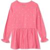 Lands’ End Girls Long Sleeve Ruffle Tunic Top – Soft Cotton, Flowy Fit, Feminine Details, Perfect for Layering(Bright Pink Butterflies)