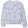 Lands’ End Girls Puff Shoulder Crew Neck Sweatshirt(Washed Purple Bows)