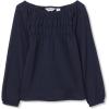 Lands’ End Girls Smocked Long Sleeve Knit Shirt(Classic Navy)