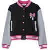 Lands’ End Girls Varsity Bomber Jacket(Bow/Black/Gray Heather)