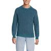 Lands’ End Men’s Drifter Cotton Crewneck Sweater(Baltic Teal)