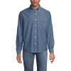 Lands’ End Men’s Long Sleeve Chambray Shirt(Dark Wash)