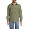 Lands’ End Men’s Long Sleeve Indigo Work Shirt(Washed Olive)