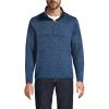Lands’ End Men’s Sweater Fleece Snap Neck Pullover Jacket(Classic Navy Muted Heather)