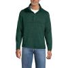 Lands’ End Men’s Sweater Fleece Snap Neck Pullover Jacket(Evergreen Heather)