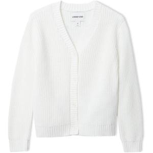 Lands’ End Girls Button Front Knit Cardigan(Ivory)