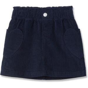 Lands’ End Girls Corduroy Skirt with Heart Pockets(Classic Navy)